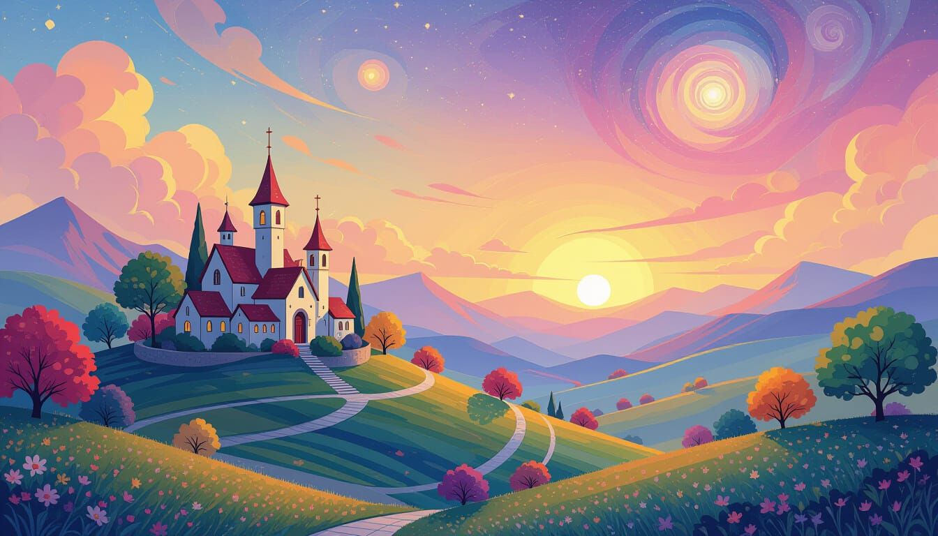 Ethereal Dreamscape of Colorful Fantasy