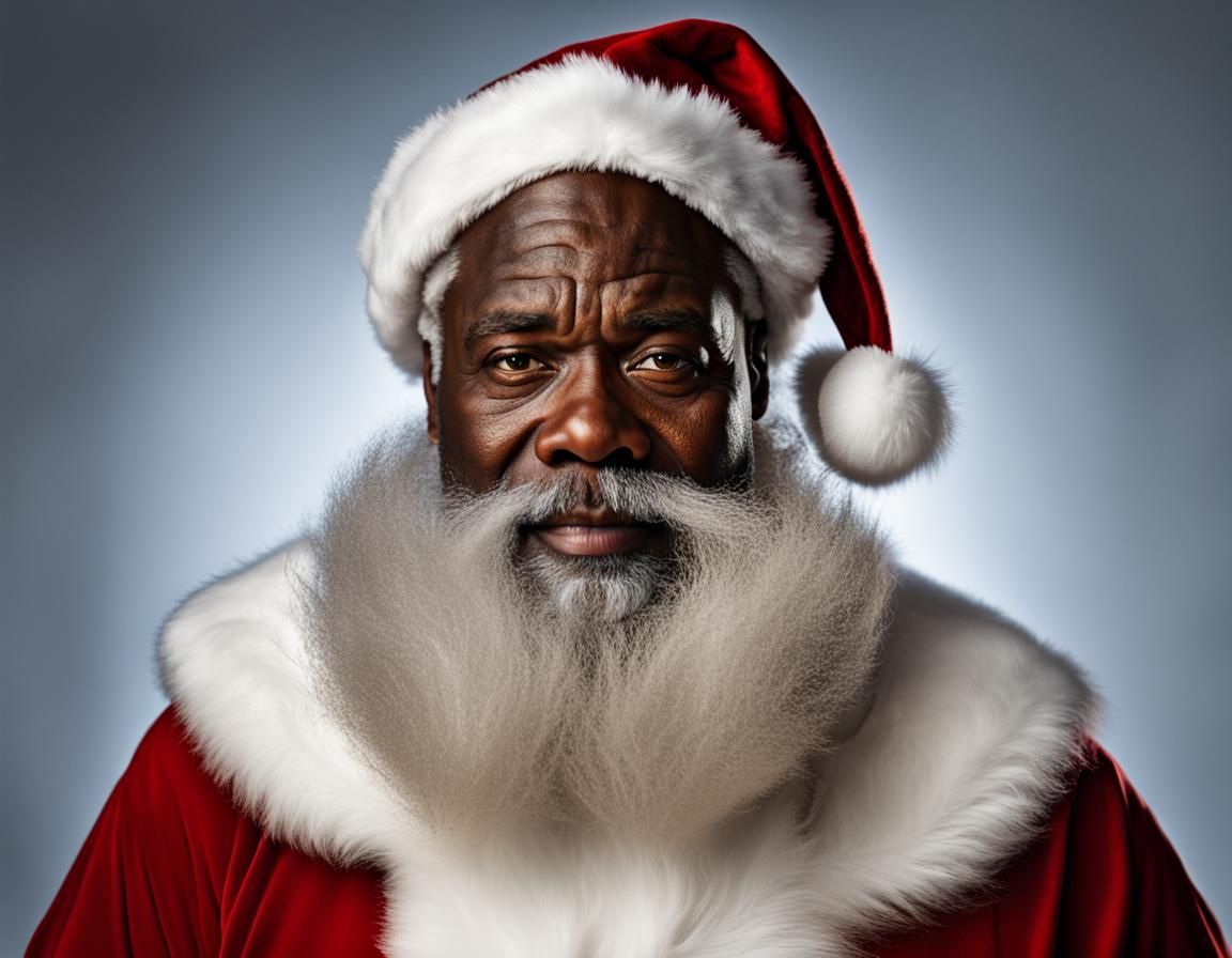 Black Santa Claus Professional Portrait in Studio