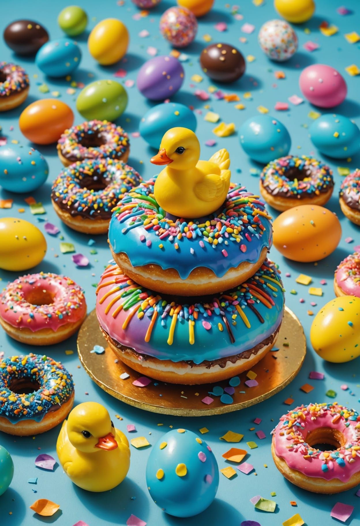 Vibrant Easter Wonderland in Iridescent Glass Sculpture