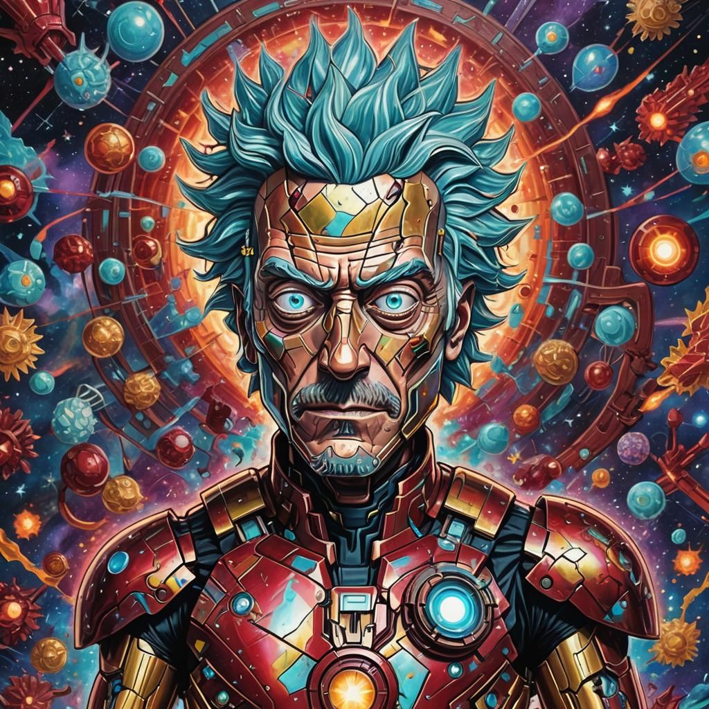 Rick Sanchez as Ironman in Cosmic Astral Art