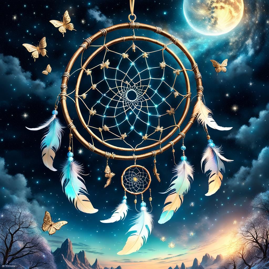 Dreamcatcher in Starry Sky: Fantasy Concept Art