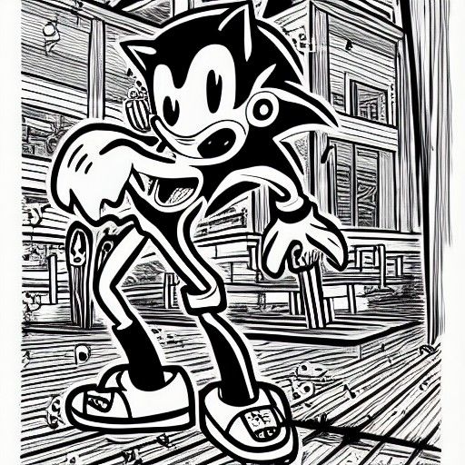 Zombie Sonic in Junji Ito Horror Manga Style