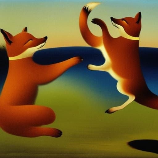 Surreal Fox and Rabbit, Salvador Dali Style