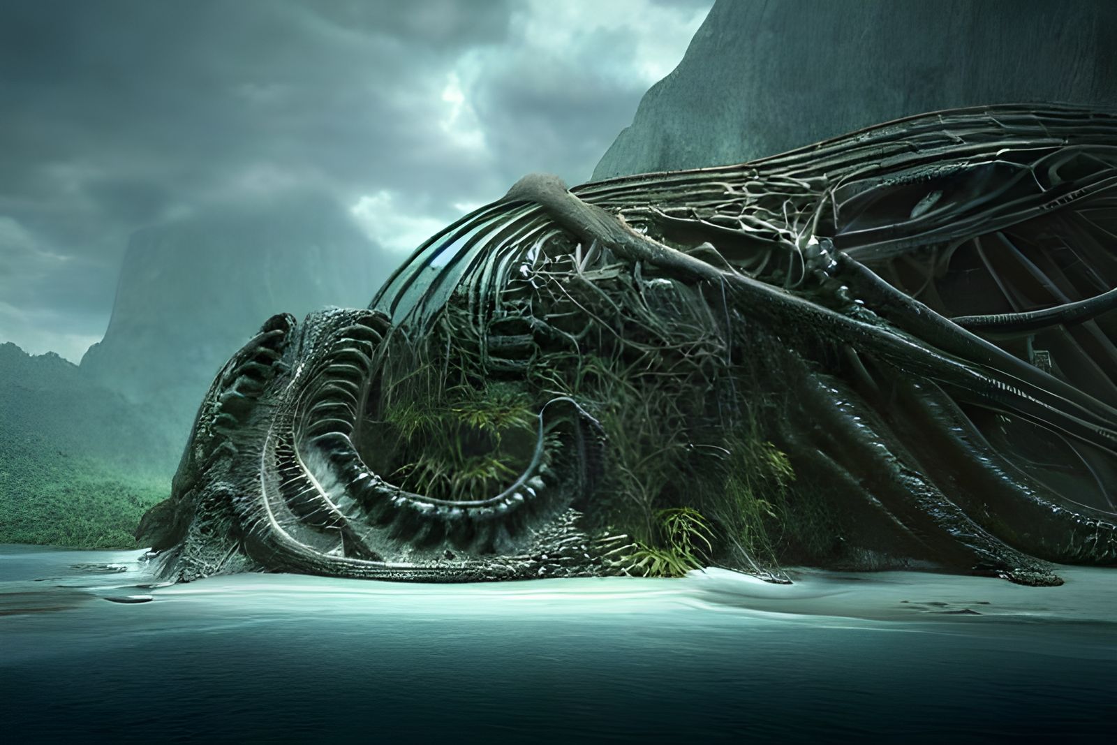 Hidden Monsters on Remote Island, Hyperdetailed Digital Art