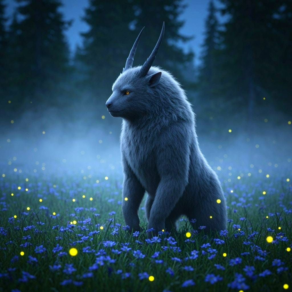 Majestic Obsidian Guardian of the Hidden Forest