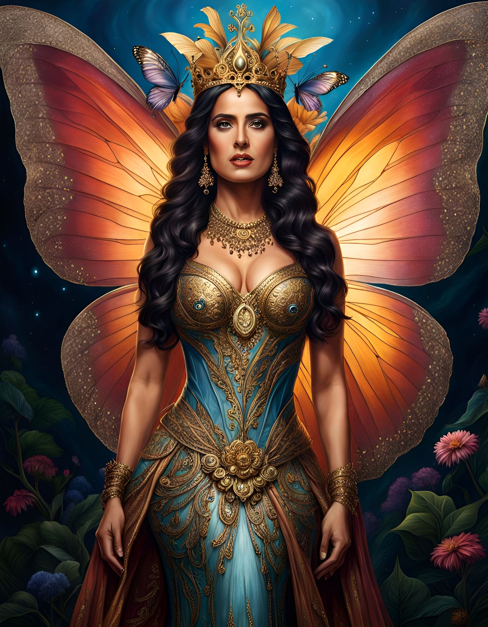 Salma Hayek as Mythical Fairy Queen Portrait