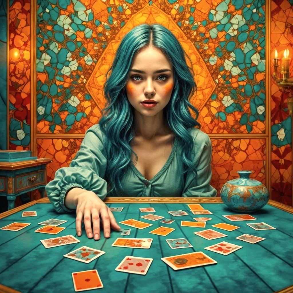 Holographic Playing Cards in Kaleidoscope Style