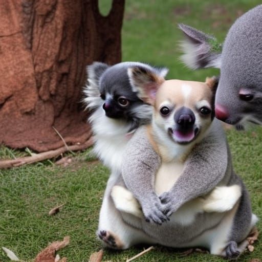Chihuahua and Koala Bear Playdate