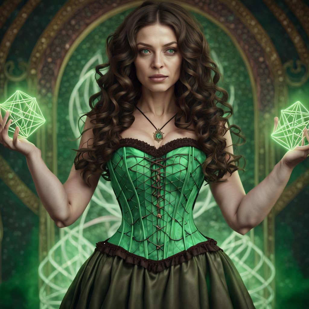 Geometric Spellcaster: A Fantasy Art Portrait