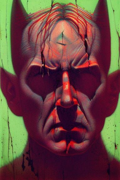 Batman Portrait in Watercolor and Digital Art