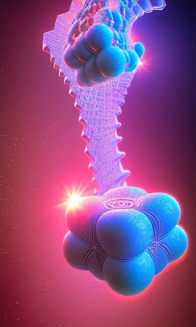 Cosmic Goddess on Cube in Fractal 3D Art