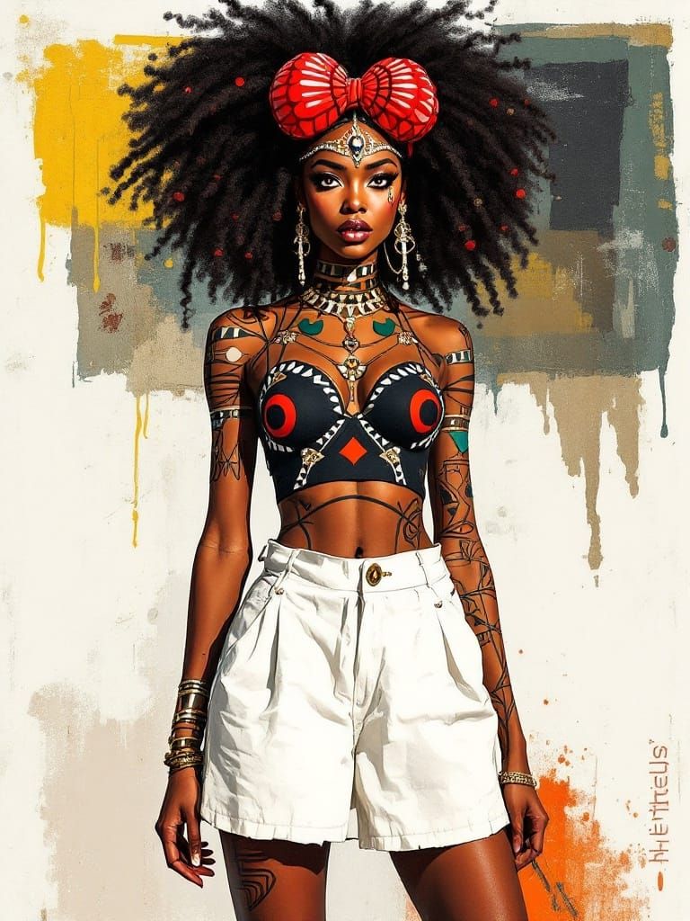 Figure Study in Surrealist Geometric Style