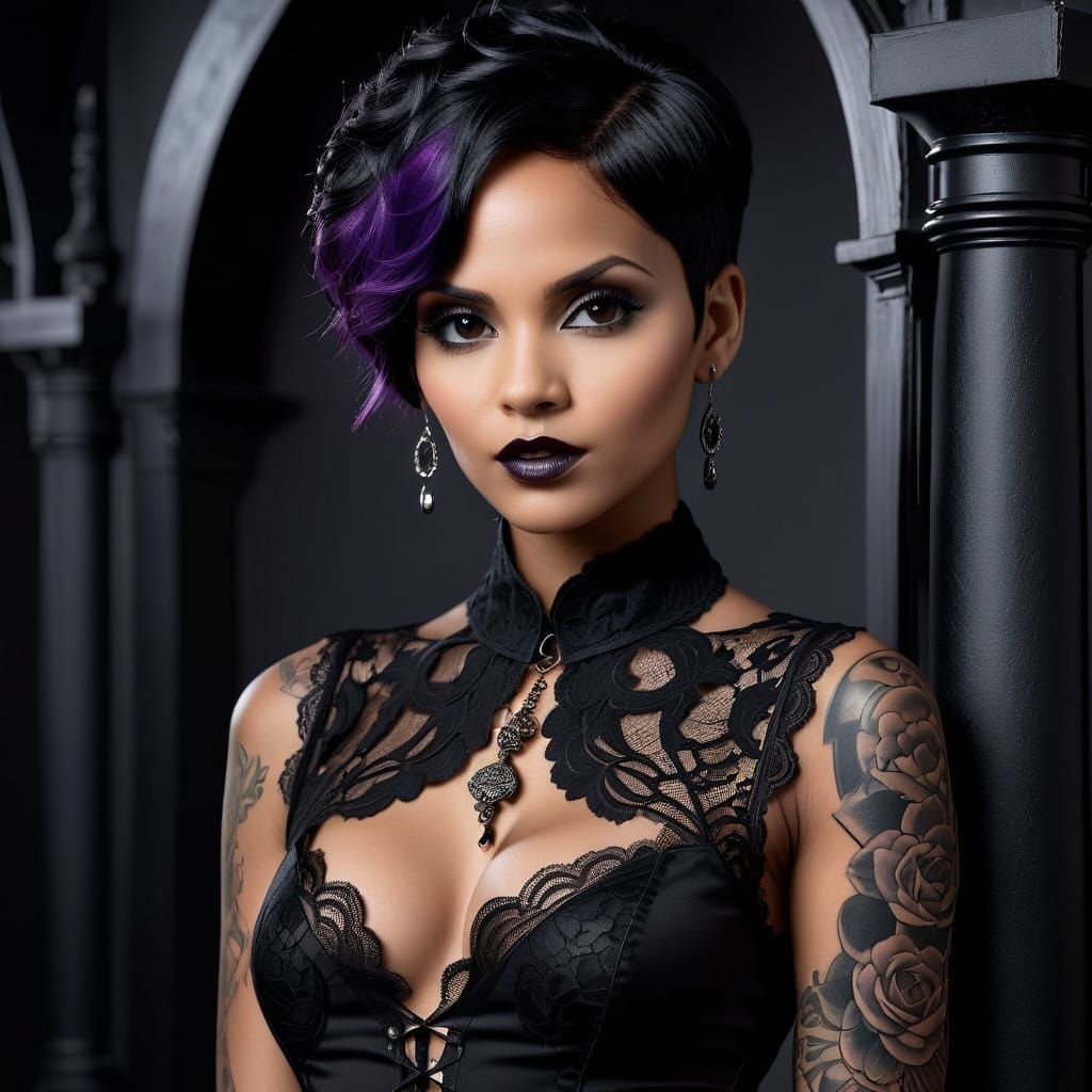 Gothic Beauty in Dark Elegance