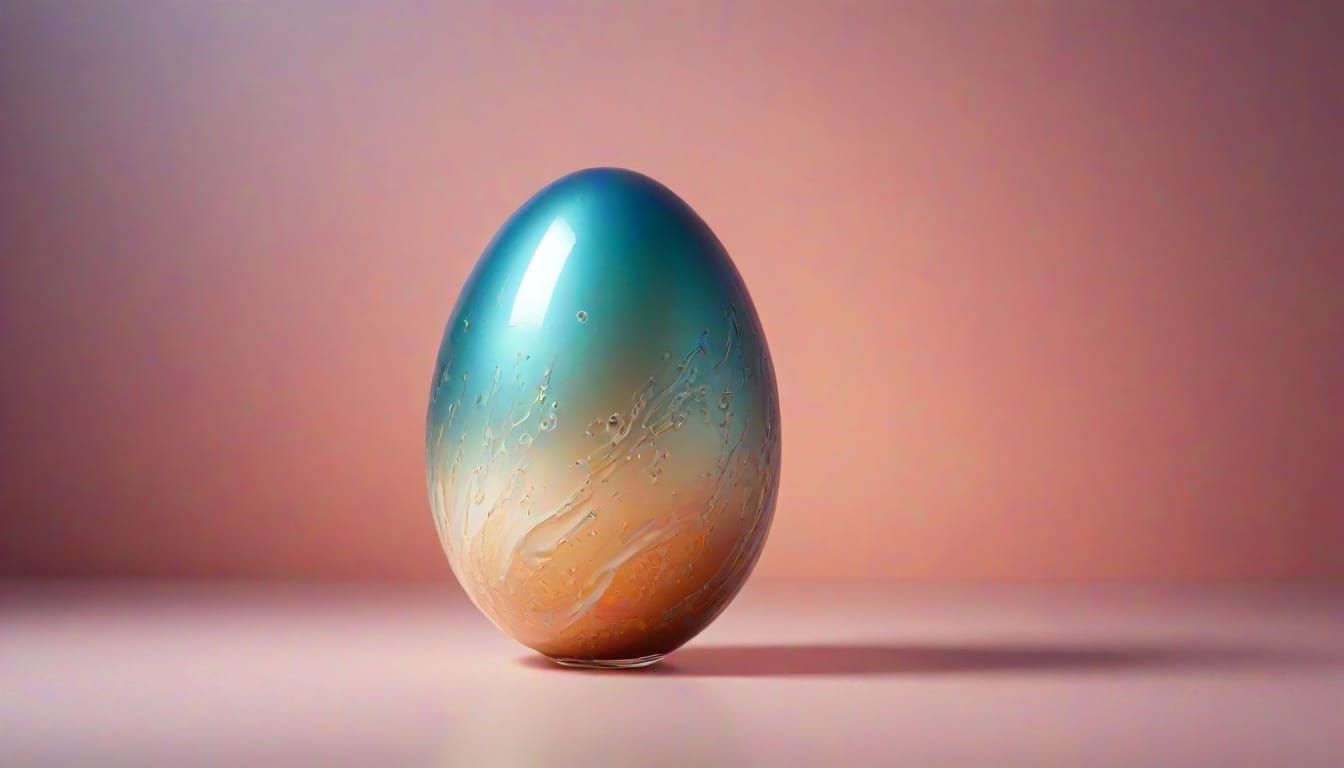 Egg Still Life in Vibrant, Dreamlike Dutch Master Style