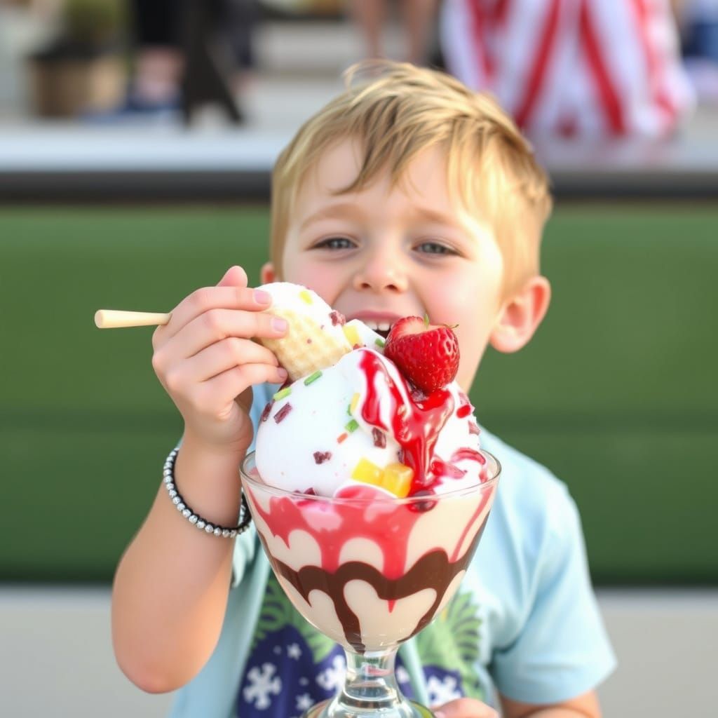 Child's Giant Ice Cream Sundae Adventure