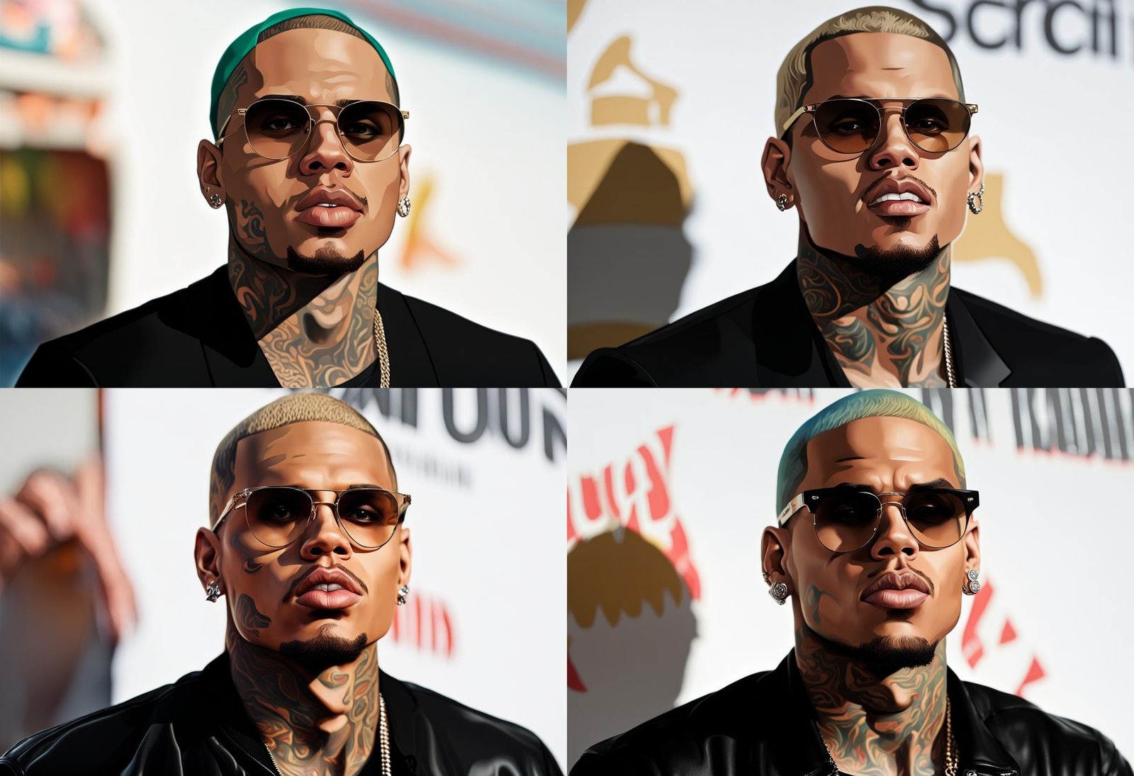 Photorealistic Close-Up of Chris Brown Performing Live