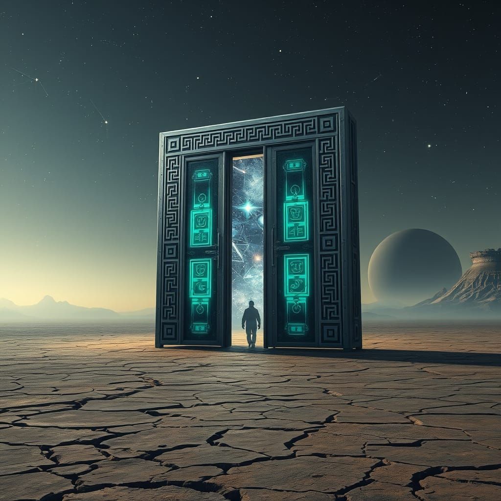 Monolithic Doorway to Infinity on Alien Planet