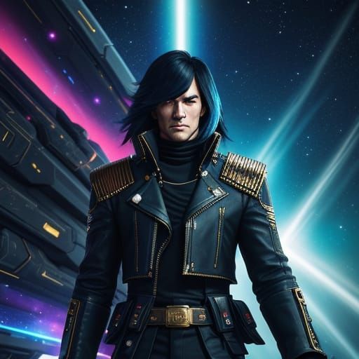 Captain Harlock in Epic Space Odyssey, 3D Anime Concept Art