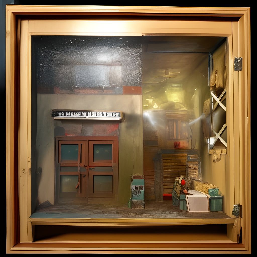 Hyperrealistic Boxing Ring Diorama in Glass Box