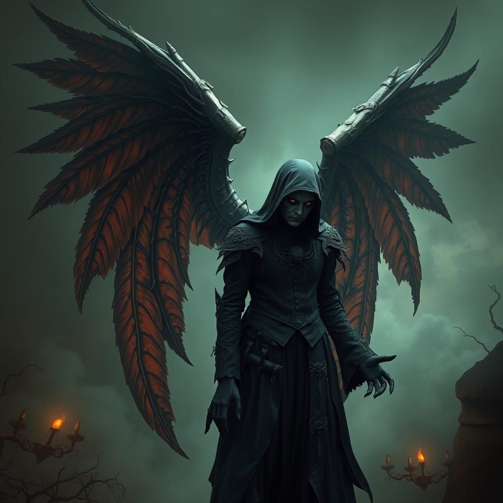 Fallen Angel Samael in Gothic Victorian Style