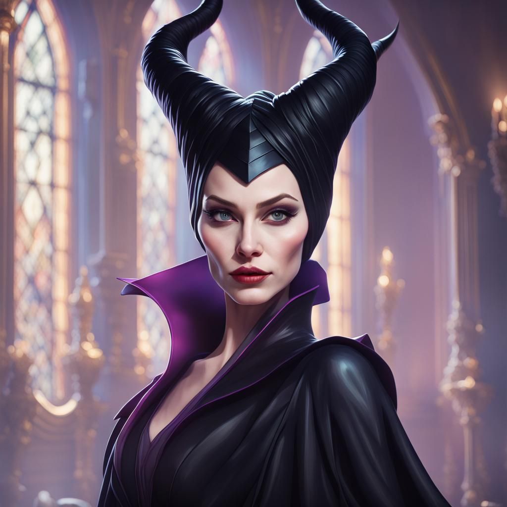 Maleficent Ballerina Portrait in Digital Art Style