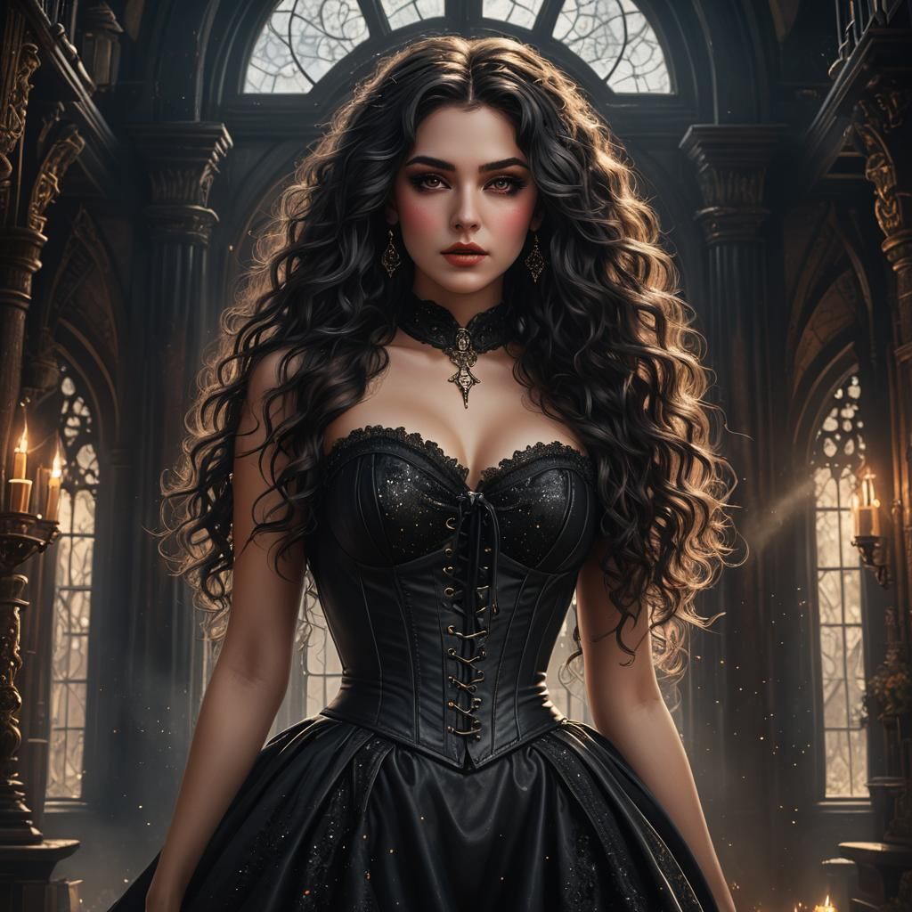 Gothic Witch in Sunlit Victorian Home