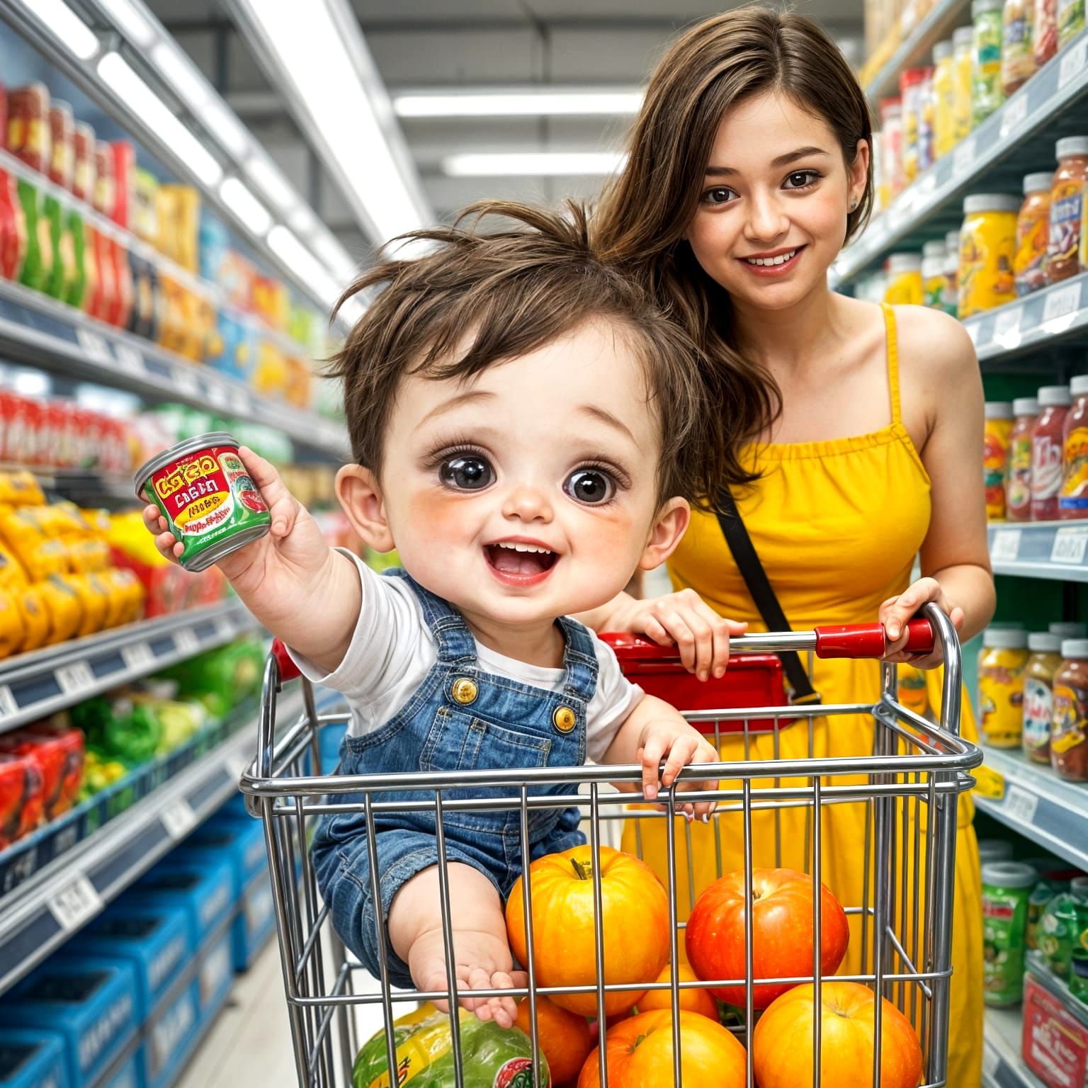 Chibi Baby Assists Mum in the Supermarket