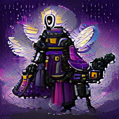 Heavenly Warlock Robot: Full Character Pixel Art