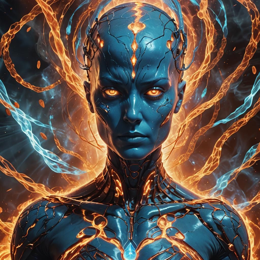 Empowered Energy Being in Fantasy Art Style