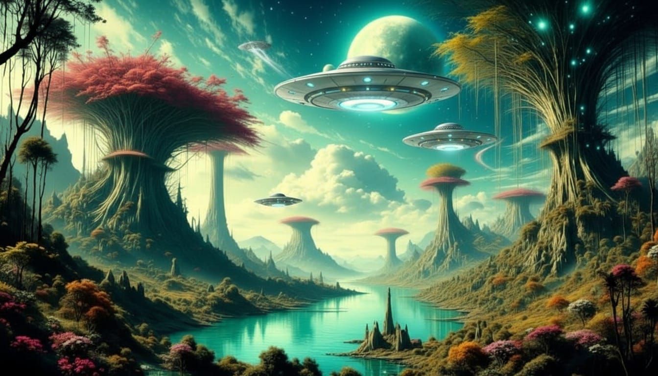 Inhabited Exoplanet Discovery in Brutalist Style