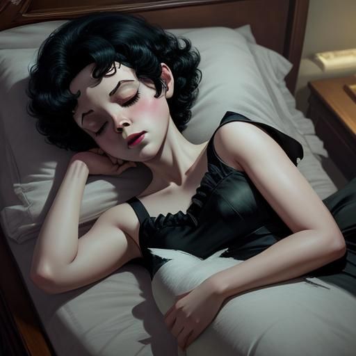 Sinister Betty Boop Sleeping