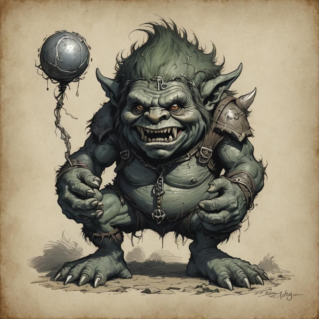 Magic Energy Binds Ball-Shaped Troll