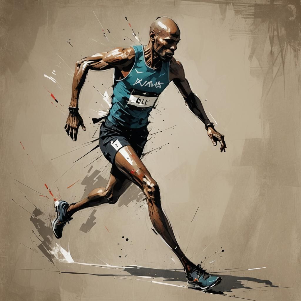 Paralympics Marathon Runner Illustration