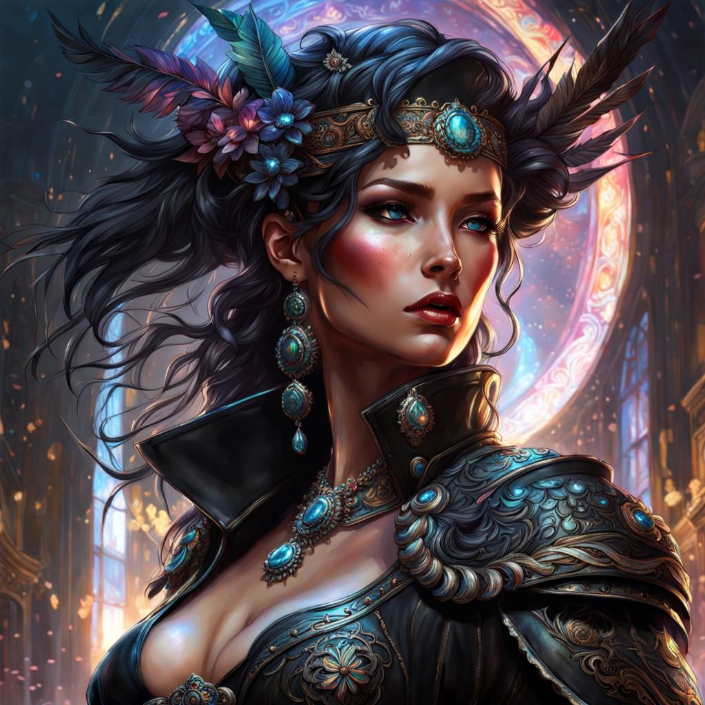 Powerful Modern Woman in Lingerie Splash Art