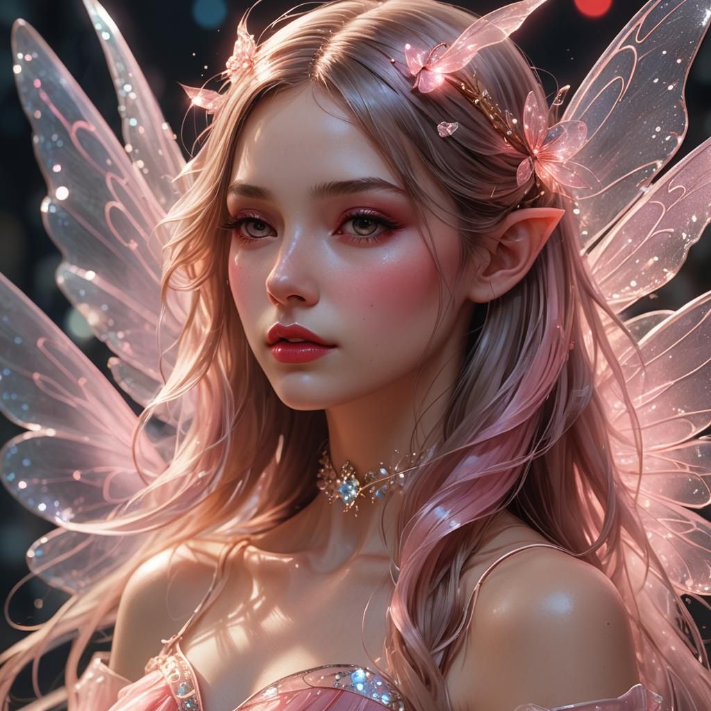 Girl with Pink Fairy Wings by Artgerm