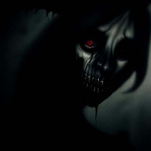Grotesque Ghost Portrait in Dark Surrealism Style
