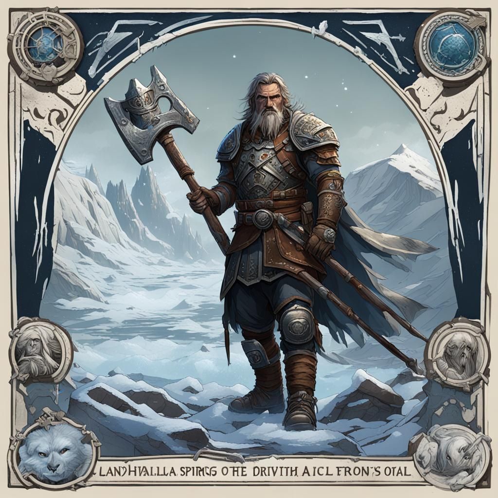 Vikings in Astral Landscape, Holographic Illustration