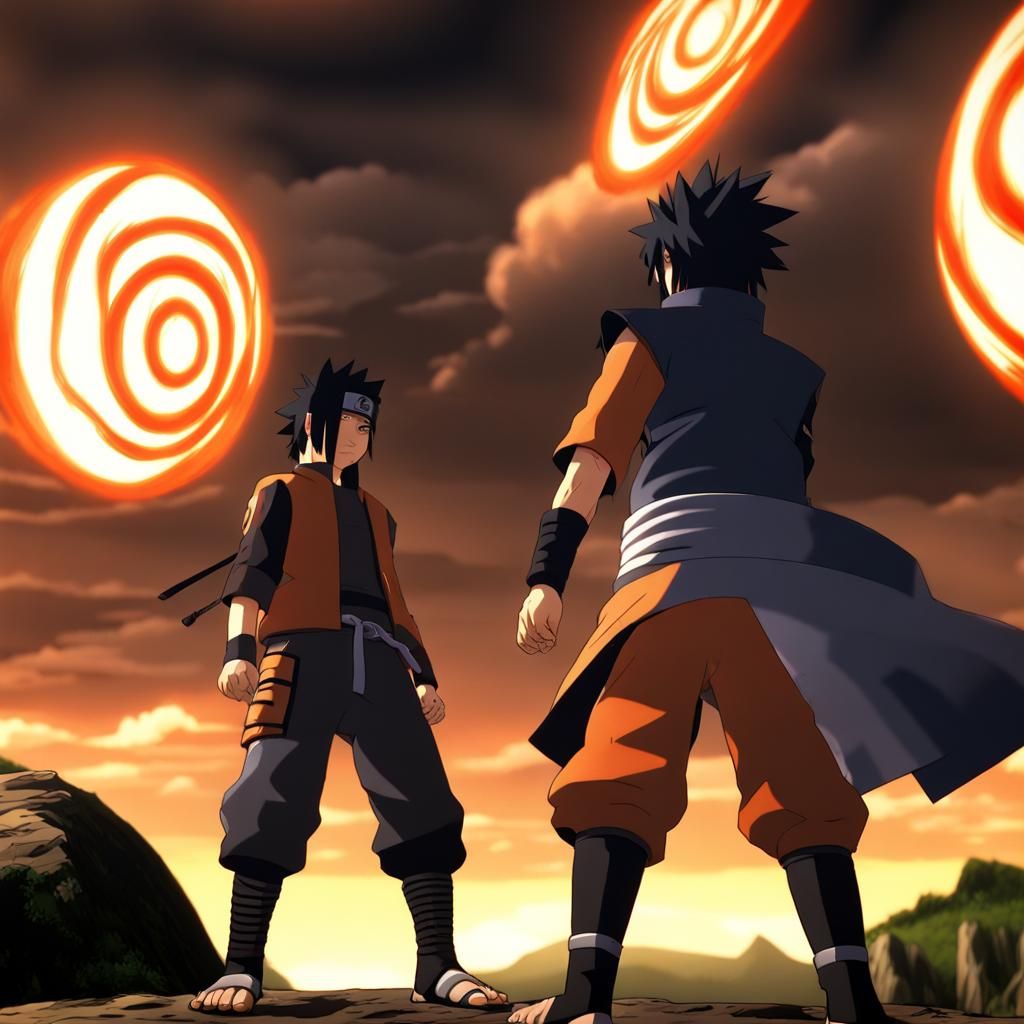 Naruto and Sasuke Duel in Stormy Valley of the End