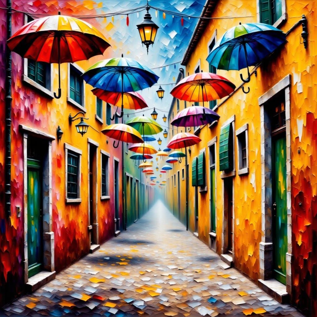 Colourful cobbleway