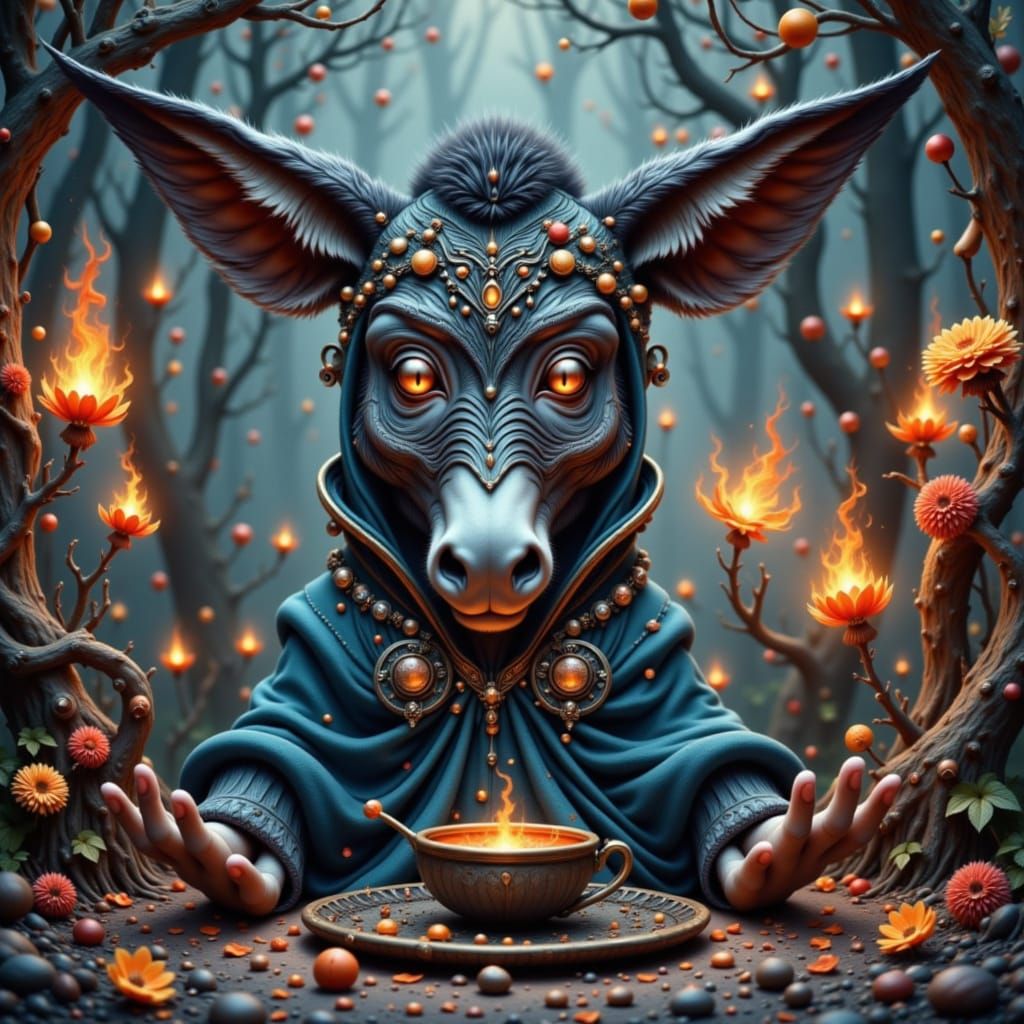 Hestia Sleeping Peacefully with Donkey at Sunset