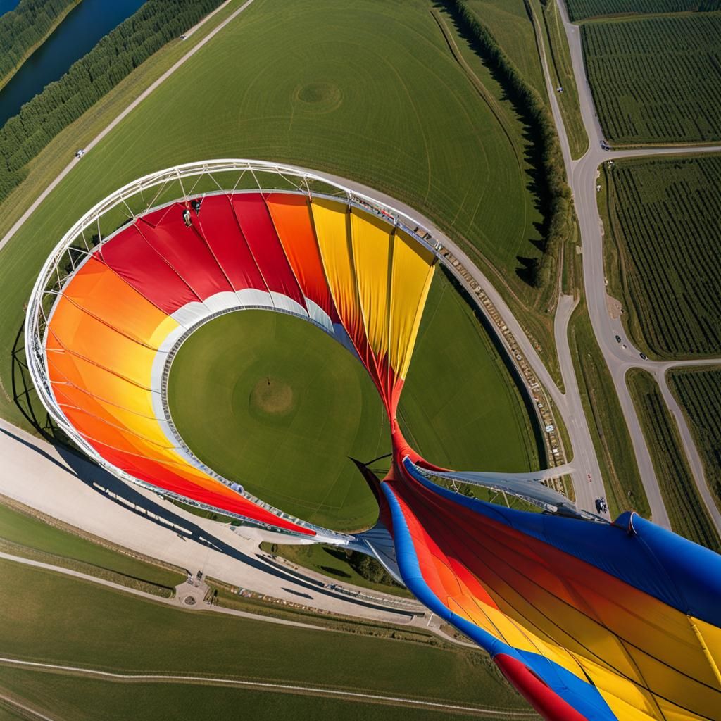 Parachute Jump Illustrates Parabolic Motion