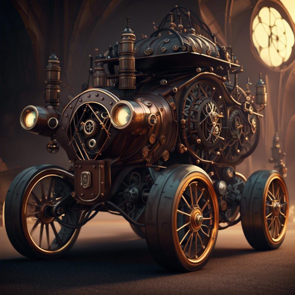 Fantasy Steampunk car