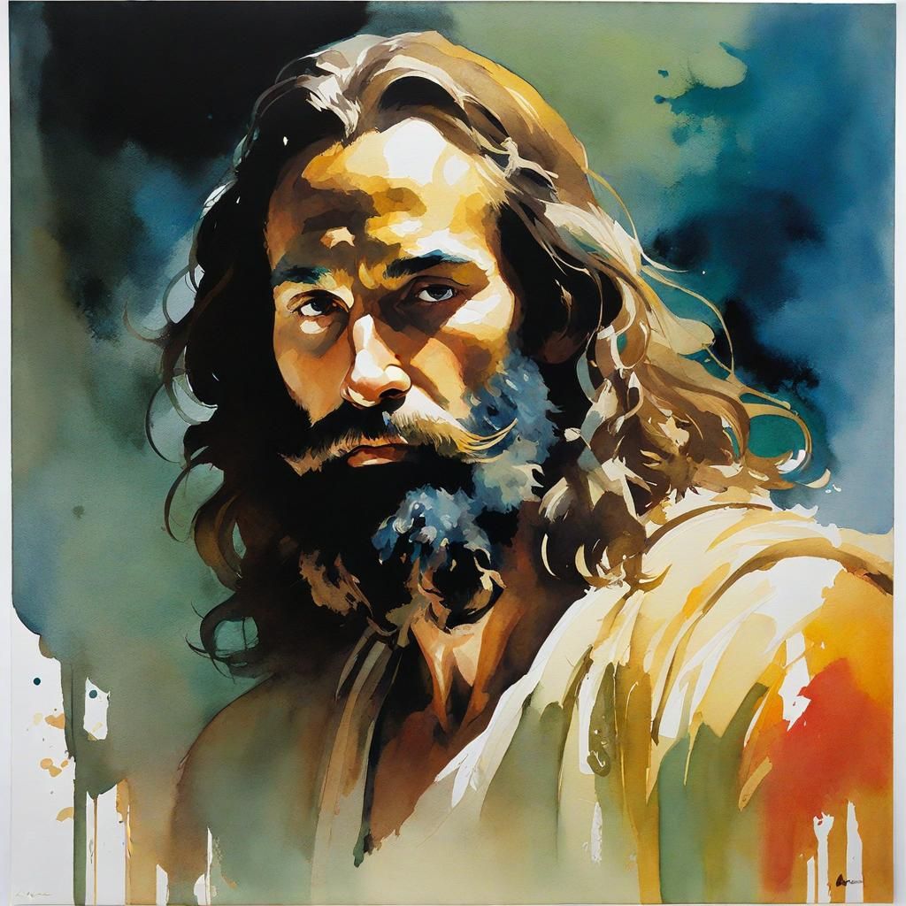 Watercolor Portrait of John the Baptist