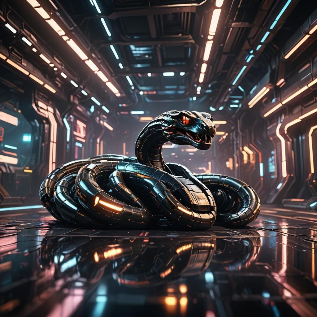 Futuristic Cobra in High-Tech Sci-Fi Environment