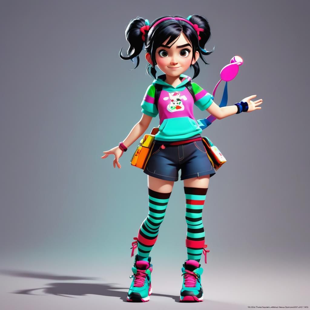 Vanellope von Schweetz in Pixar CGI Style