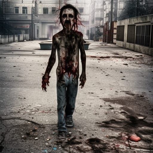 Hyperrealistic Zombie Apocalypse in Abandoned City
