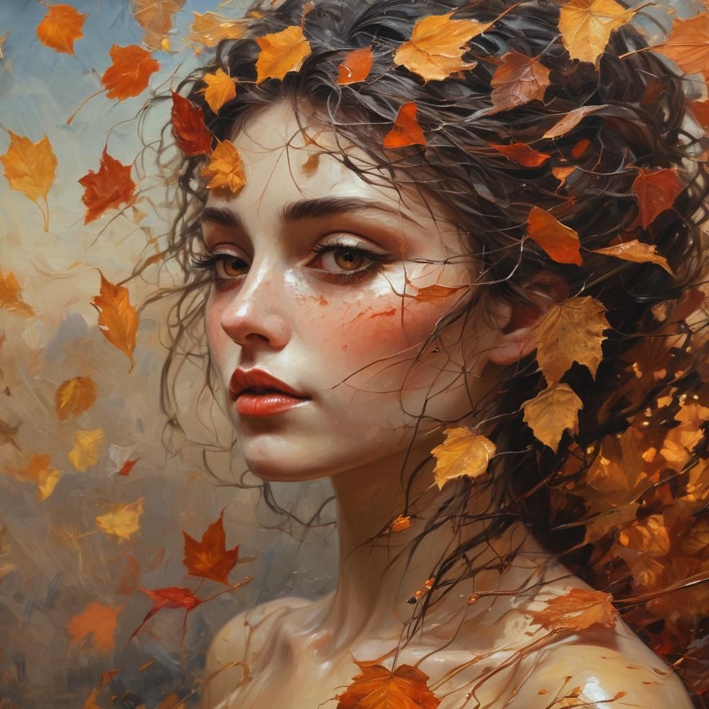 Majestic Vampire Siren in Autumn Leaf