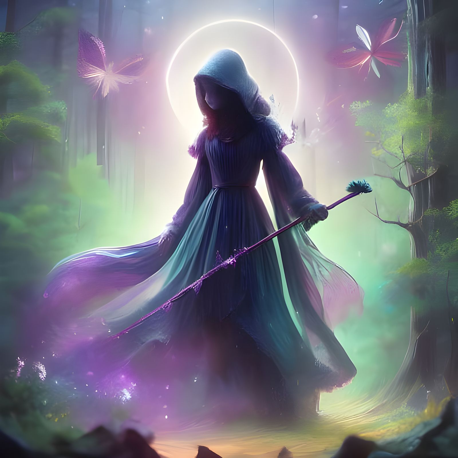 Fae Princess in Enchanted Forest Low Fantasy