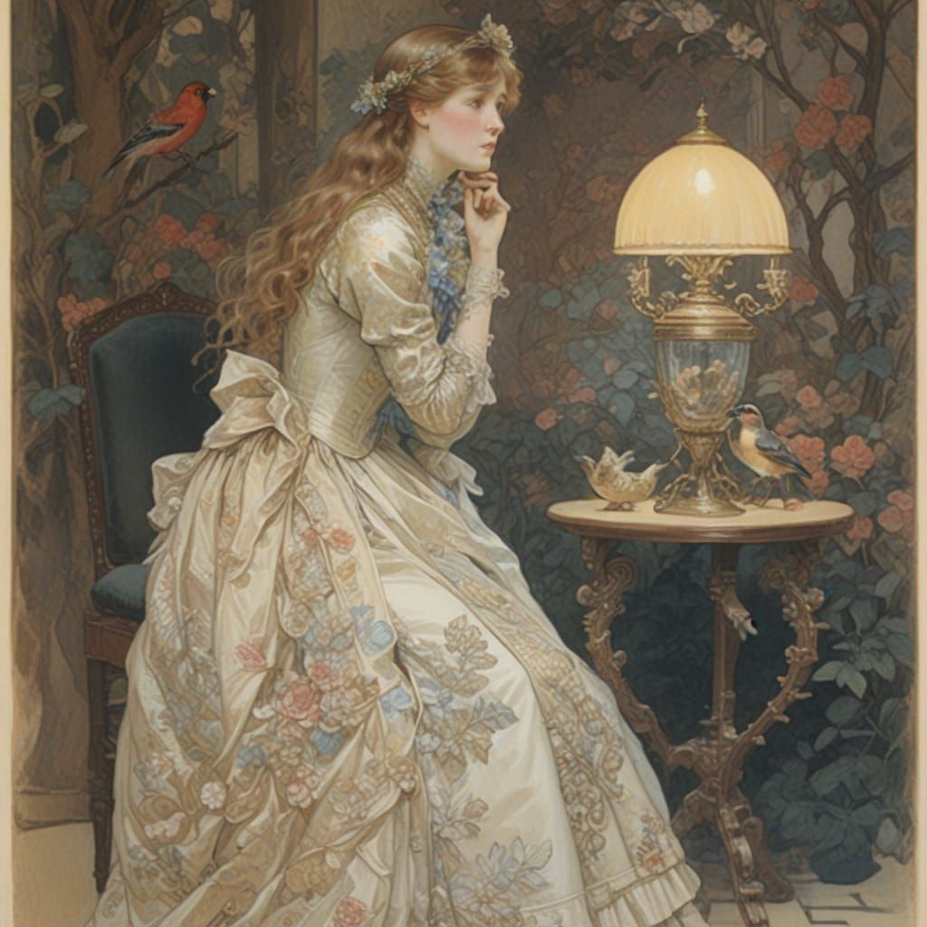 In the butler's absence she was endeavouring to fraternise with his bullfinch,