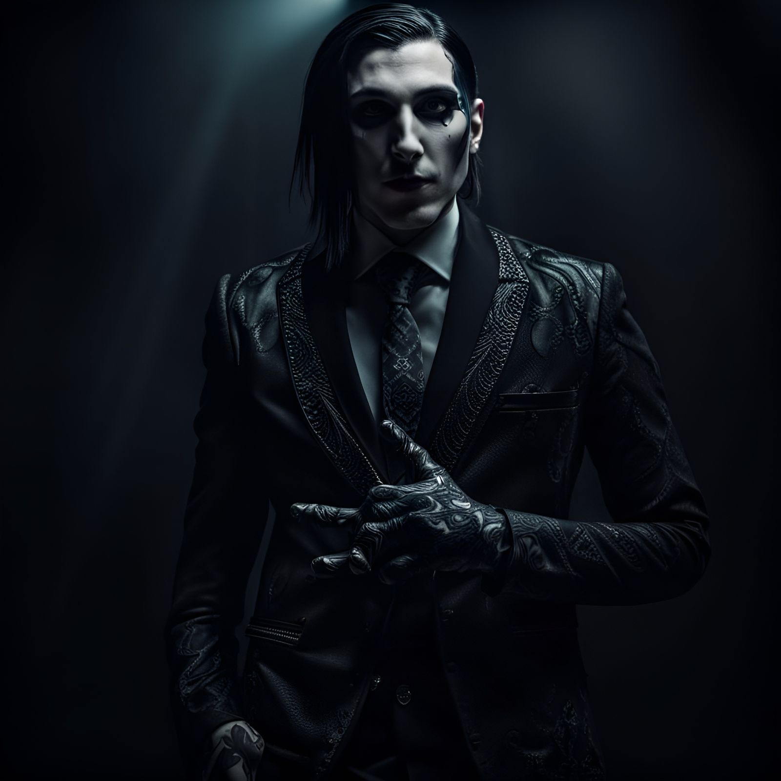 Hyperrealistic Portrait of a Gothic Rock Vocalist